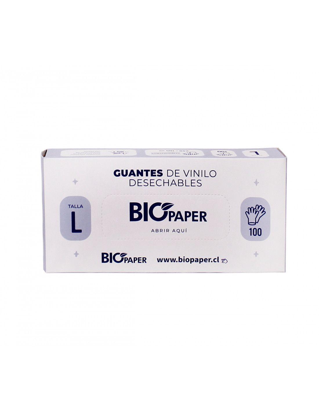 GUANTES DE VINILO BLANCO T-L X 100 UNIDADES BIOPAPER-0