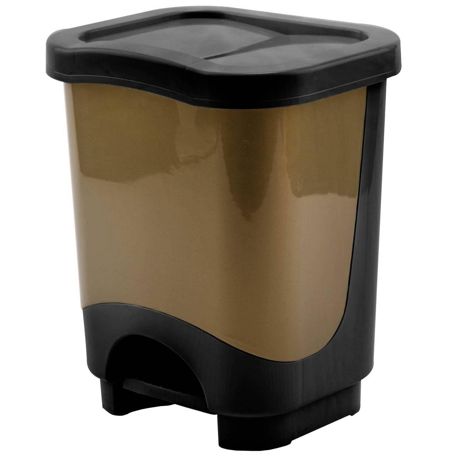 BASURERO PEDAL DANUBIO 24 LTS NEGRO ORO VIEJO-0