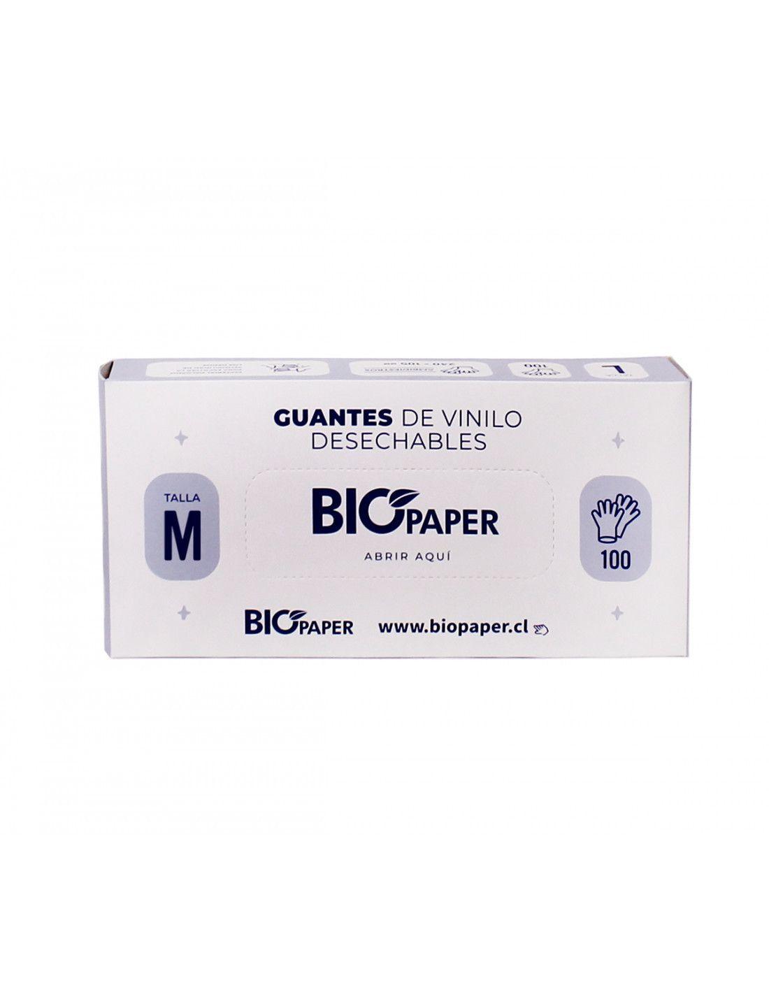 GUANTES DE VINILO BLANCO T-M X 100 UNIDADES BIOPAPER-1