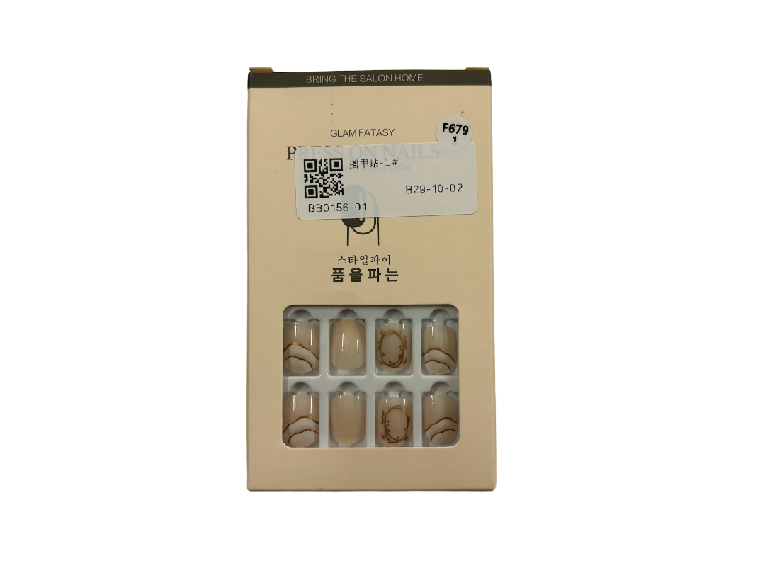 Press On Manicure, Kit Uñas Postizas Con Diseños 24pcs F15-2