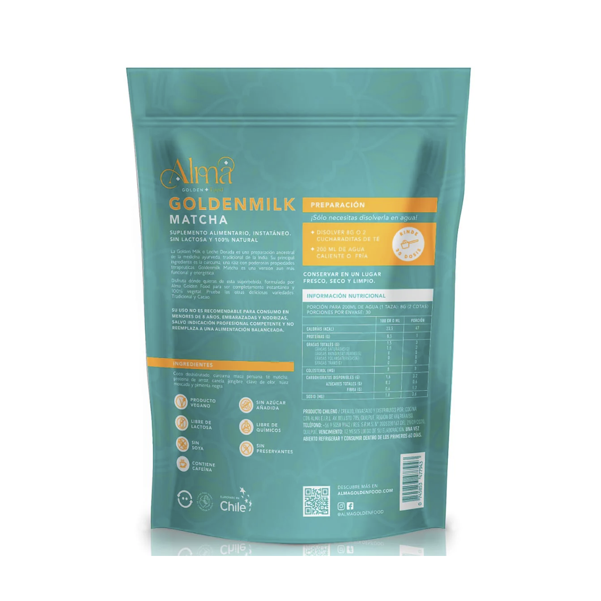 Matcha Golden Milk 240 Grs Leche Dorada Alma Golden Food-2