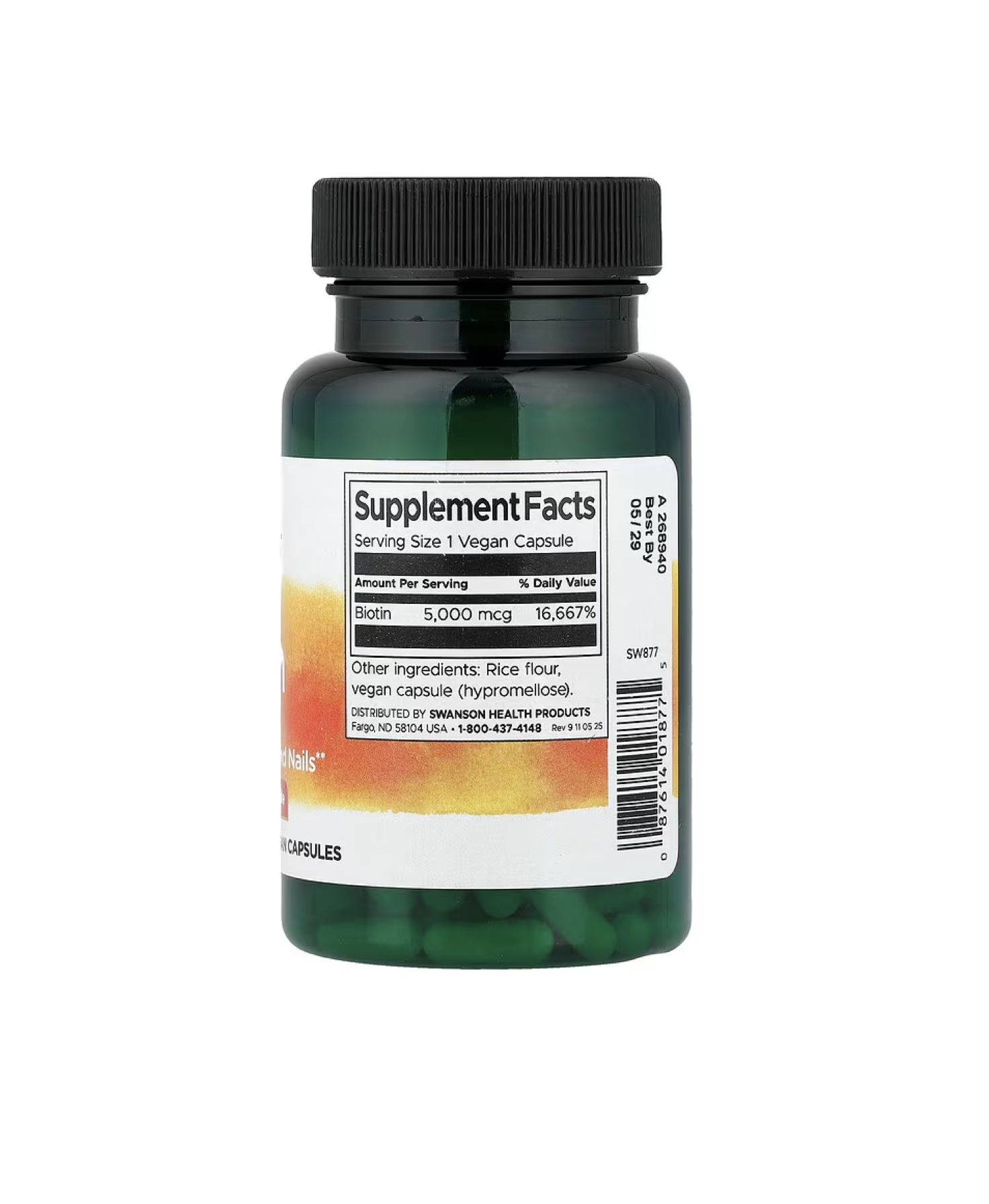 Biotina 5000 mcg, 100 caps, Swanson, USA-1