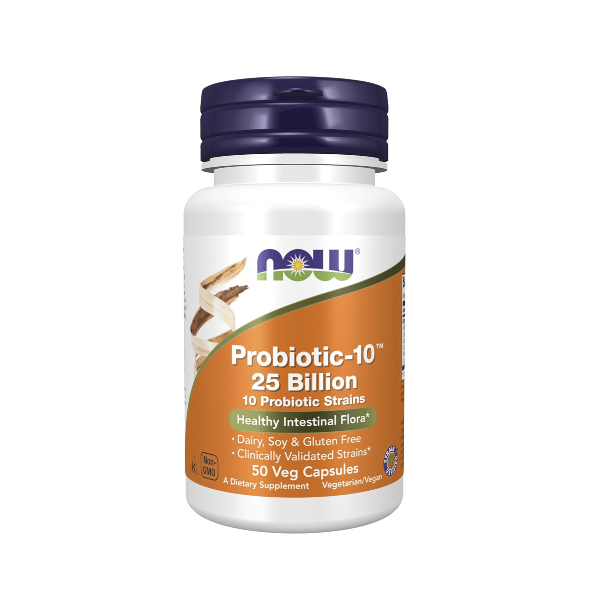 Probiotic-10 25 Billones 50 Cápsulas Veganas, Now Foods, USA-0