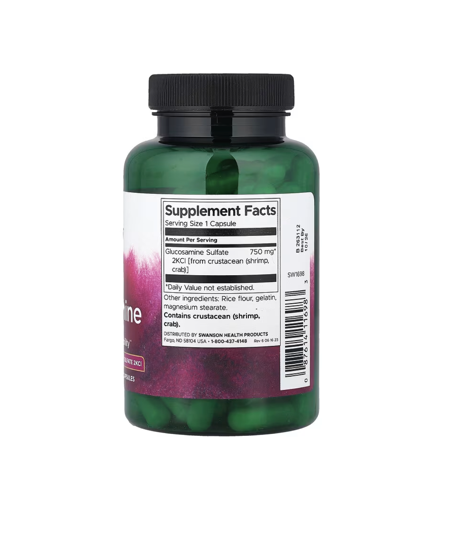 Mega glucosamina, 750 mg, 120 cápsulas, Swanson-1