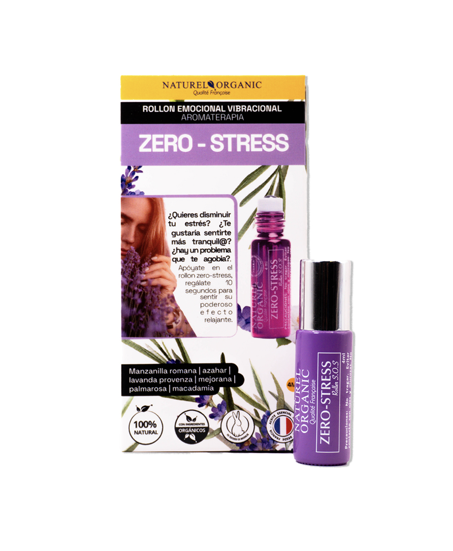Roll on Zero Stress 4ml, Ansiedad y Estrés, Naturel Organic-1