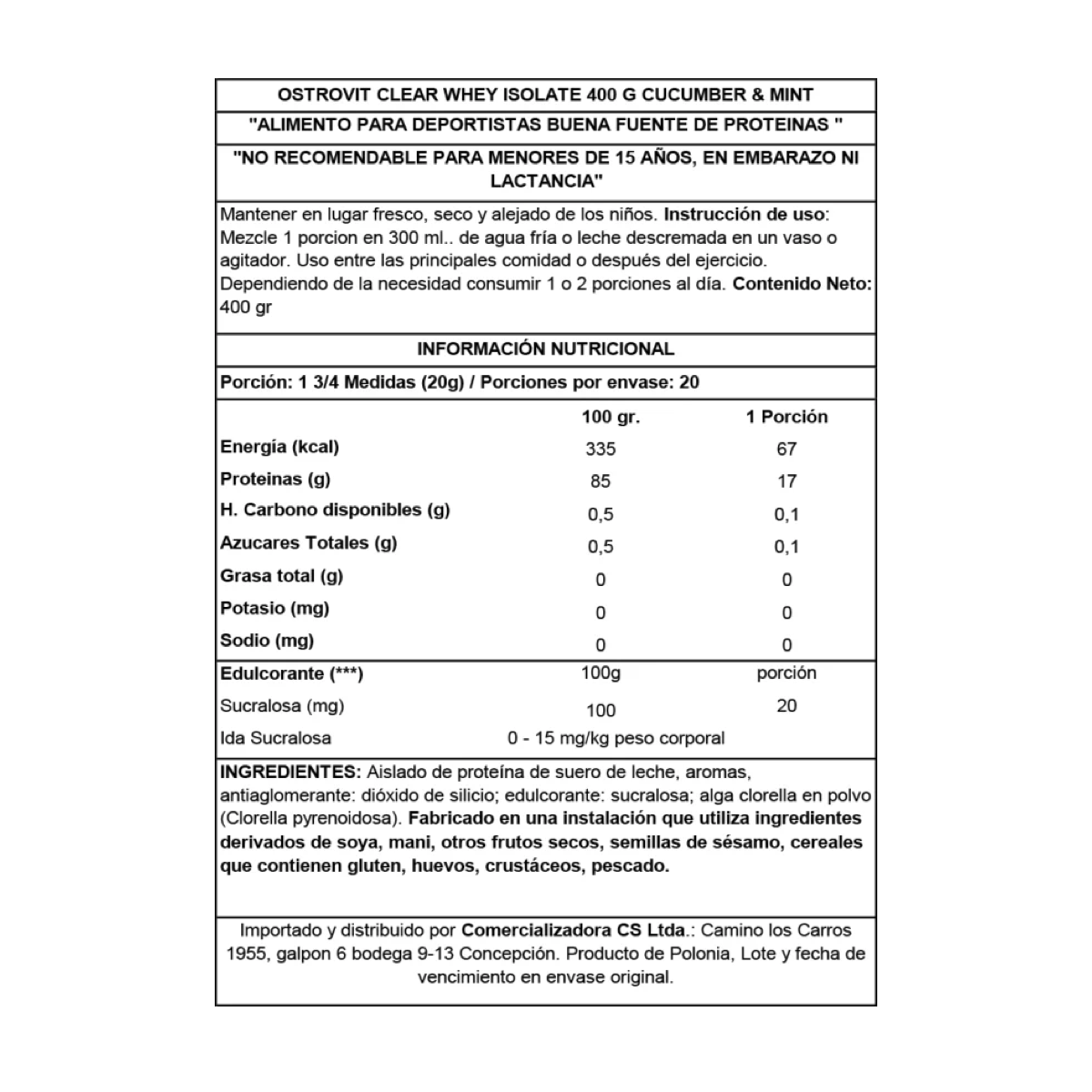 Proteina Clear Whey Isolate Ostrovit, Dieta Baja En Caloría-3