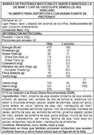 42 Barras De Proteína Sabor Maní Y Chocolate, Kirkland-2