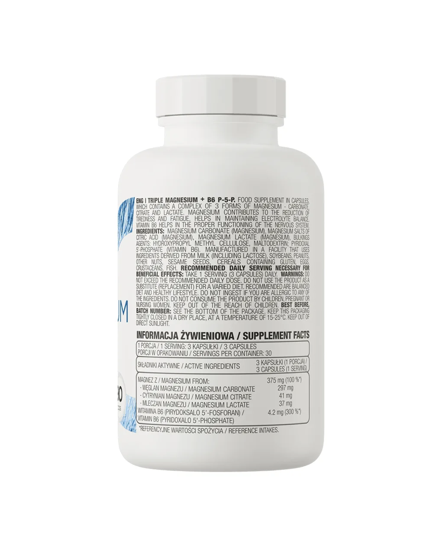 Triple Magnesio + B6 P-5-P, 90 caps, Ostrovit-1