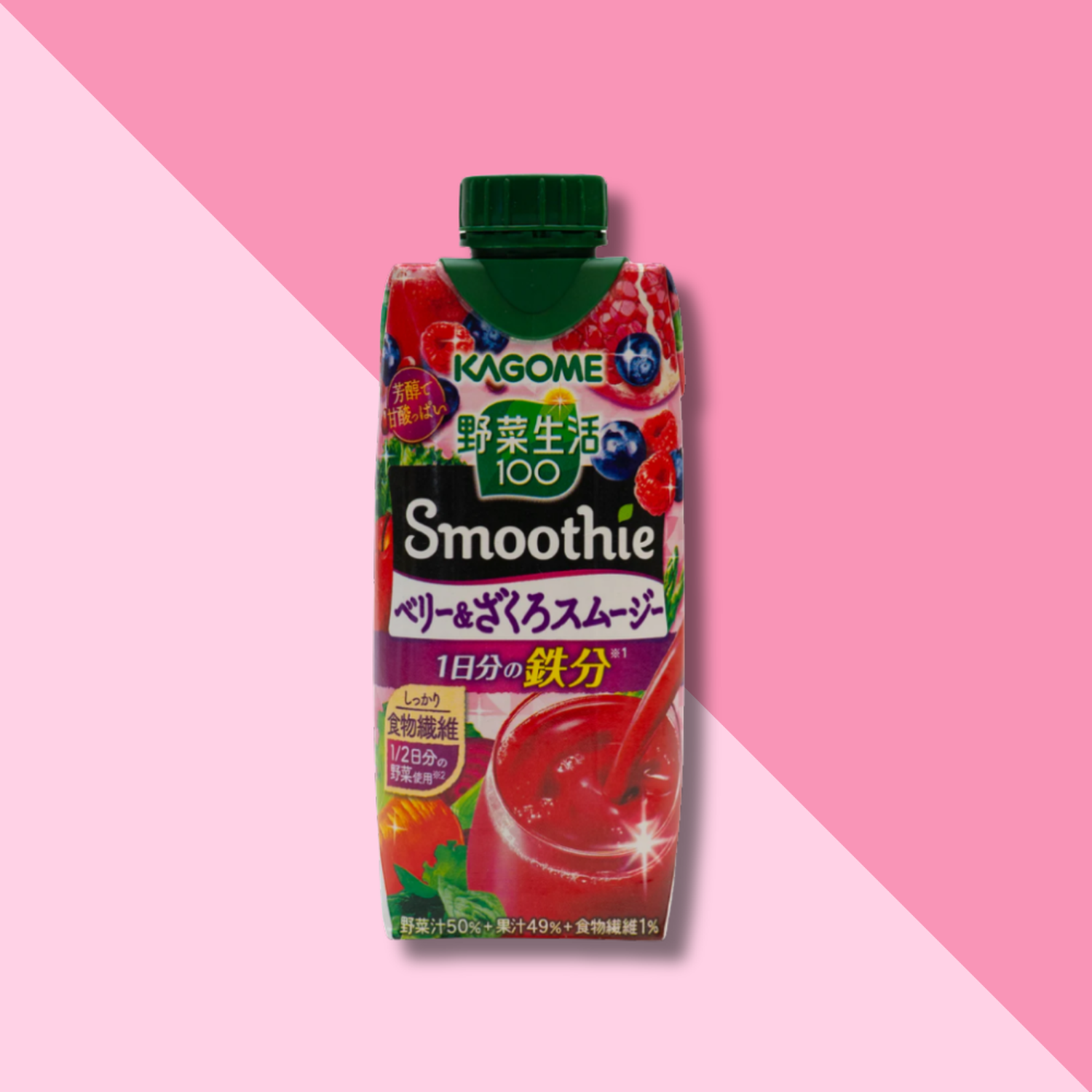 Batido Frutos Rojos Granada Vegetable Kagome 330 Ml-2