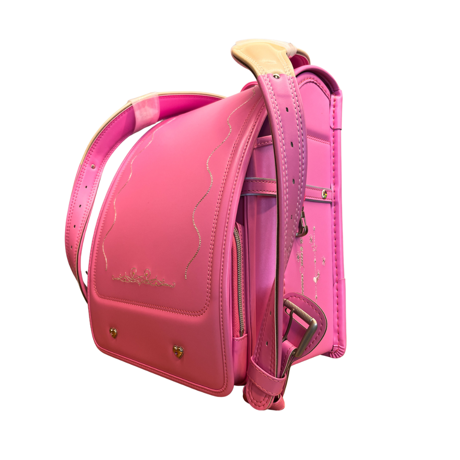 Mochila Japonesa Premium Tipo Randoseru Diseño Rosa Pastel-3