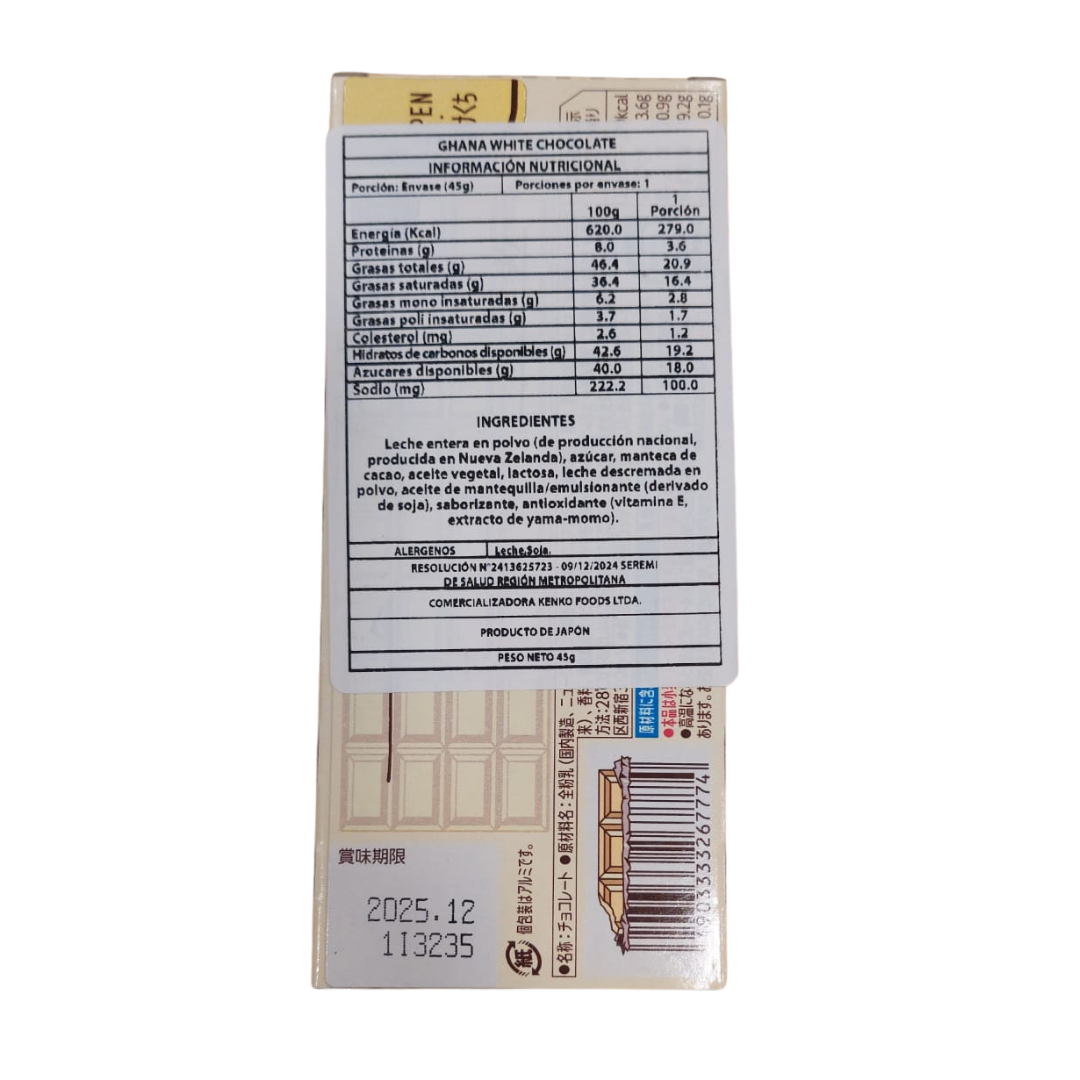 Chocolate Blanco Ghana Lotte 45 Gr-4