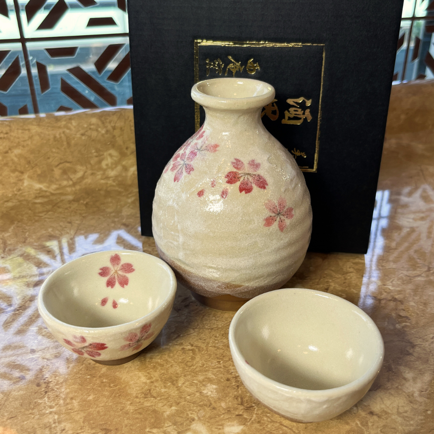 Set Vasos Japoneses para Sake Diseño Sakura-3