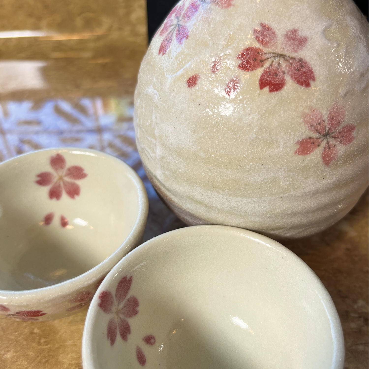 Set Vasos Japoneses para Sake Diseño Sakura-4