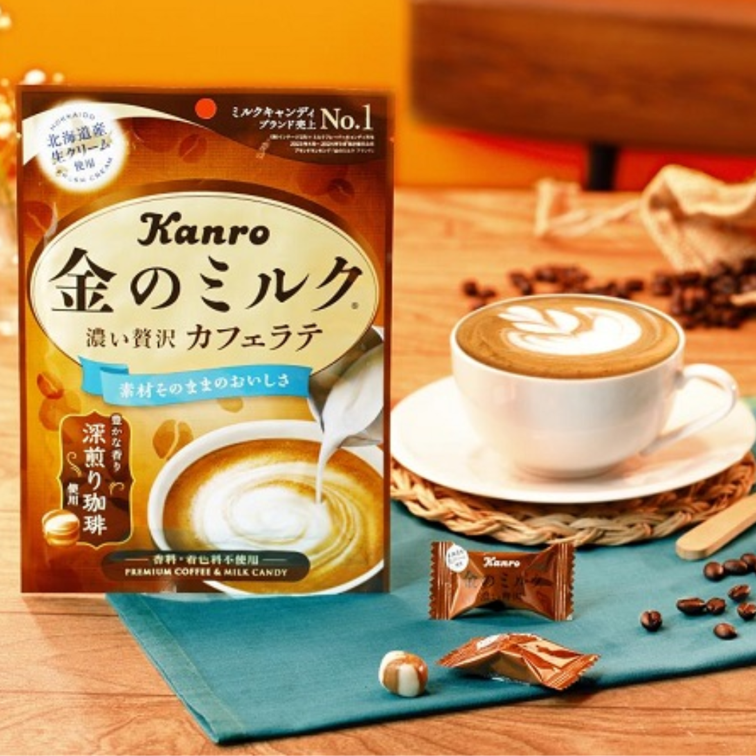 Caramelos Premium Leche Gold Café Latte Kanro 80 Gr-2