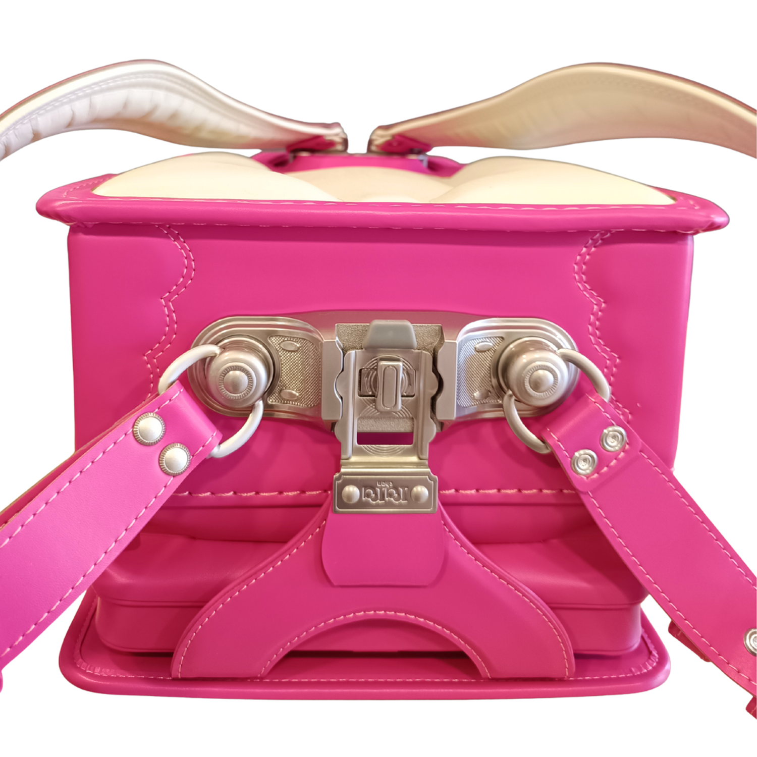 Mochila Japonesa Premium Tipo Randoseru Diseño Fucsia Rosa-3