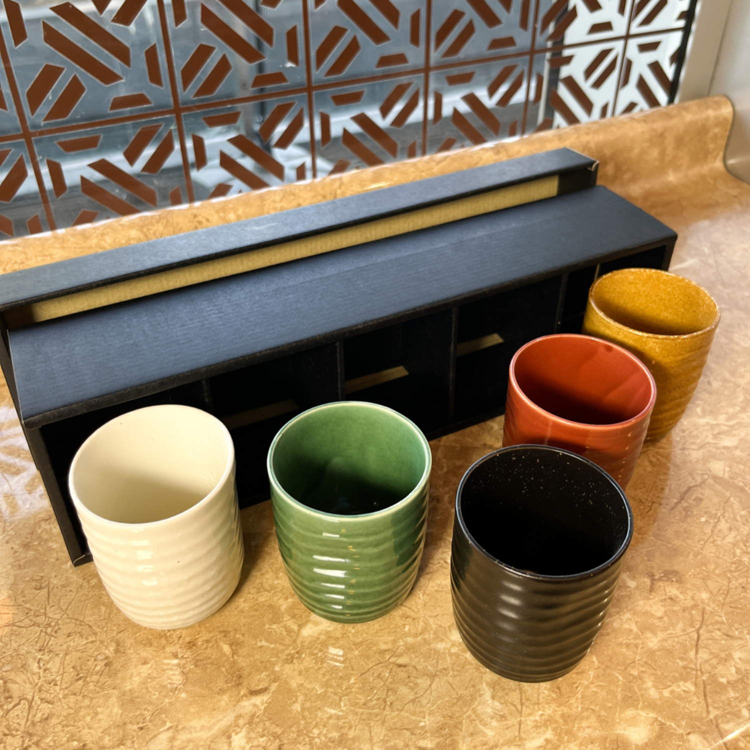 Set Juego Tazas Té Japonés Diseño Five Kilns-3