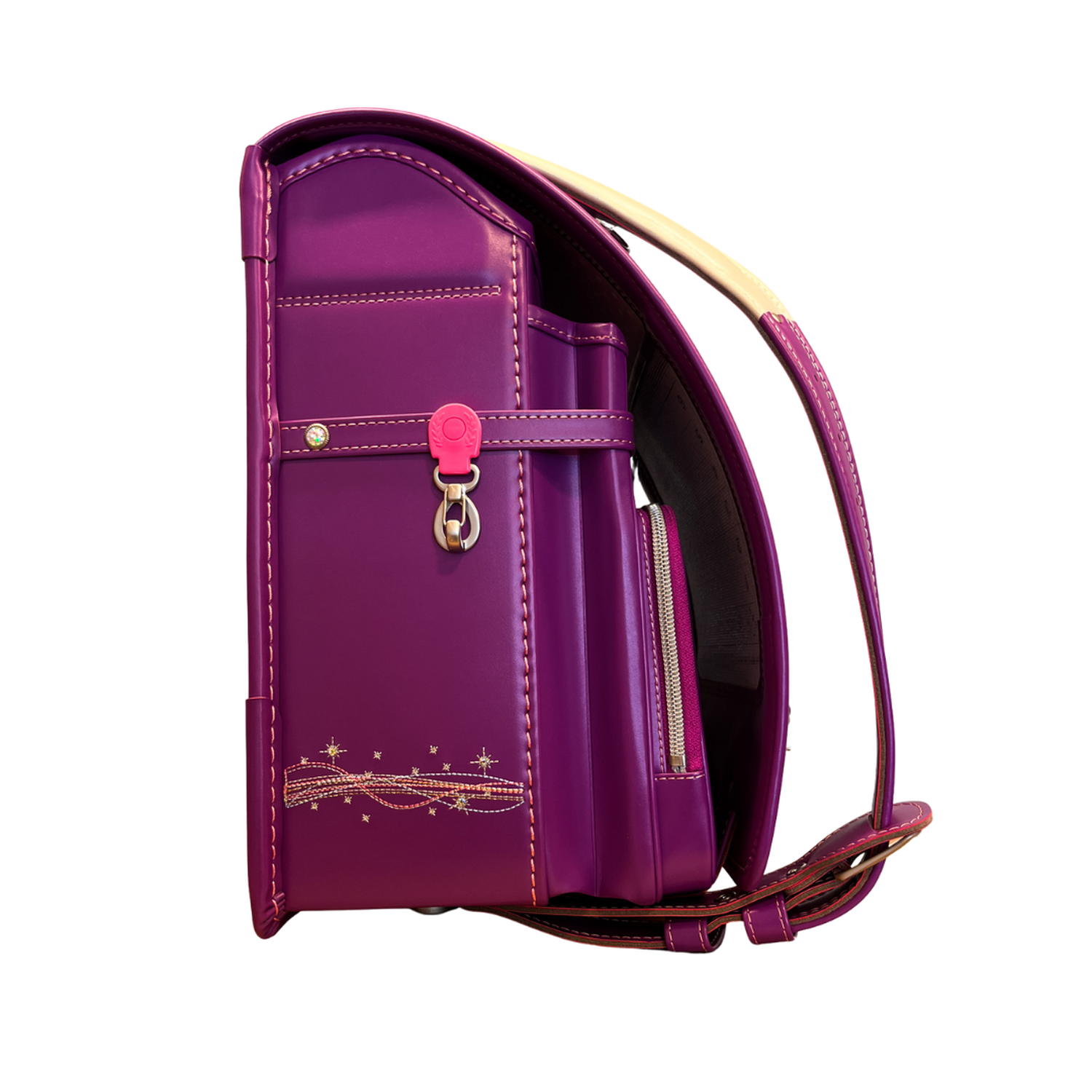 Mochila Japonesa Premium Tipo Randoseru Diseño Fucsia Lazo Rosa-4