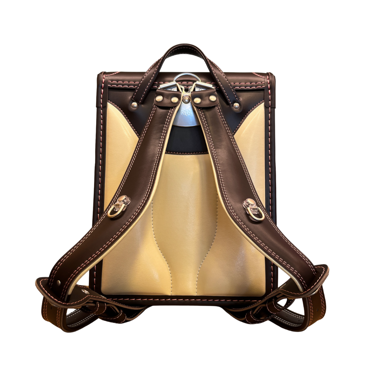 Mochila Japonesa Premium Tipo Randoseru Diseño Café Lazo Rosa-4