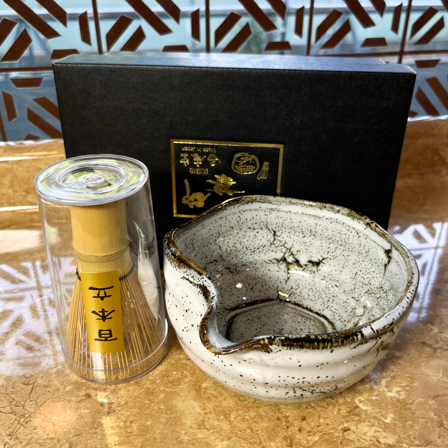 Set Tazón Japonés Para Matcha Y Batidor Diseño Yuzu White Party-3