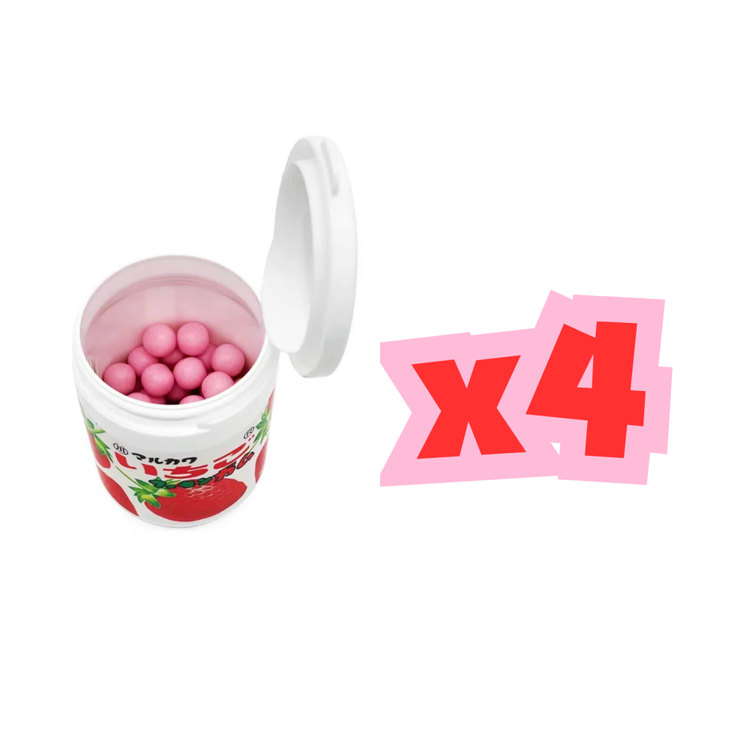 Pack 4 Botellas Chicle Mármol Fresa Marukawa 130 Gr-0