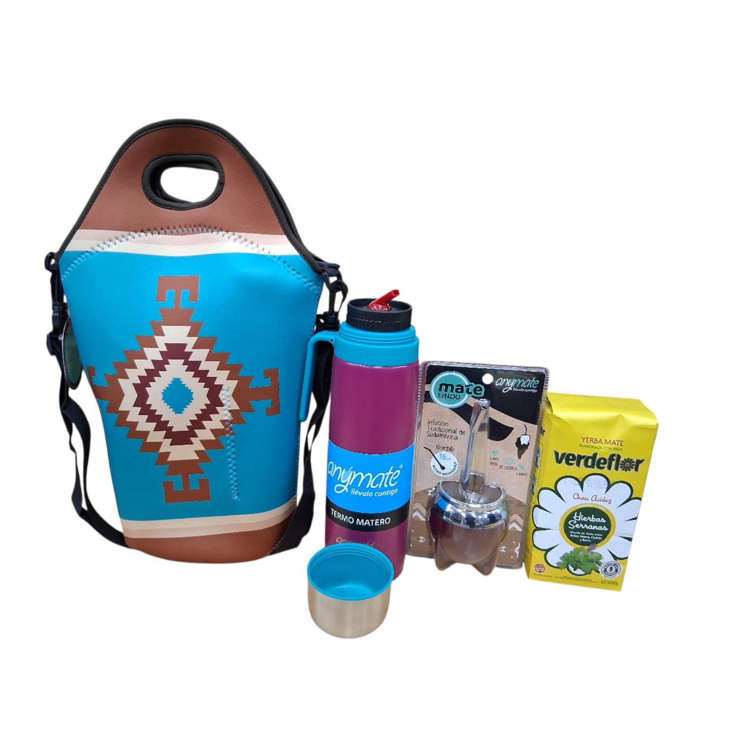 Pack Matero Bolso Termo 900ml Yerba 500g Mate Anymate-2
