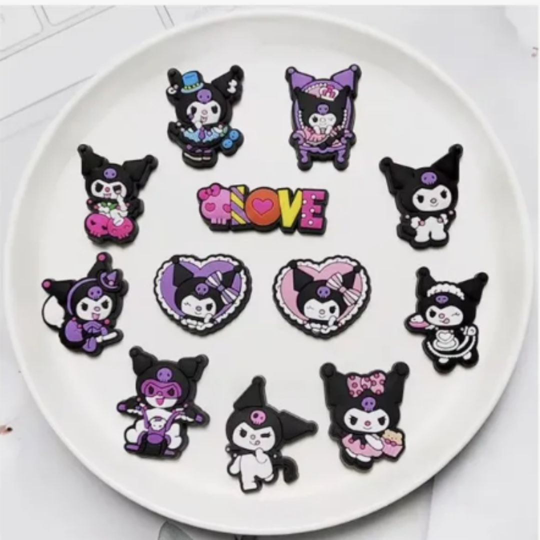 Pack 20 Charms Kuromi Sanrio Compatibles Con Crocs Pin Morado-2
