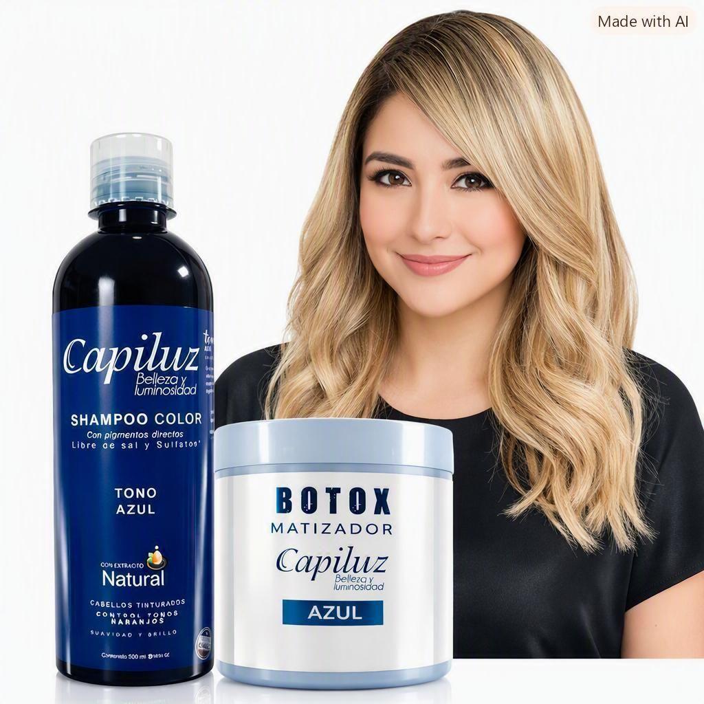 Shampoo Azul 500ml y Matizador Color Azul 500ml-0