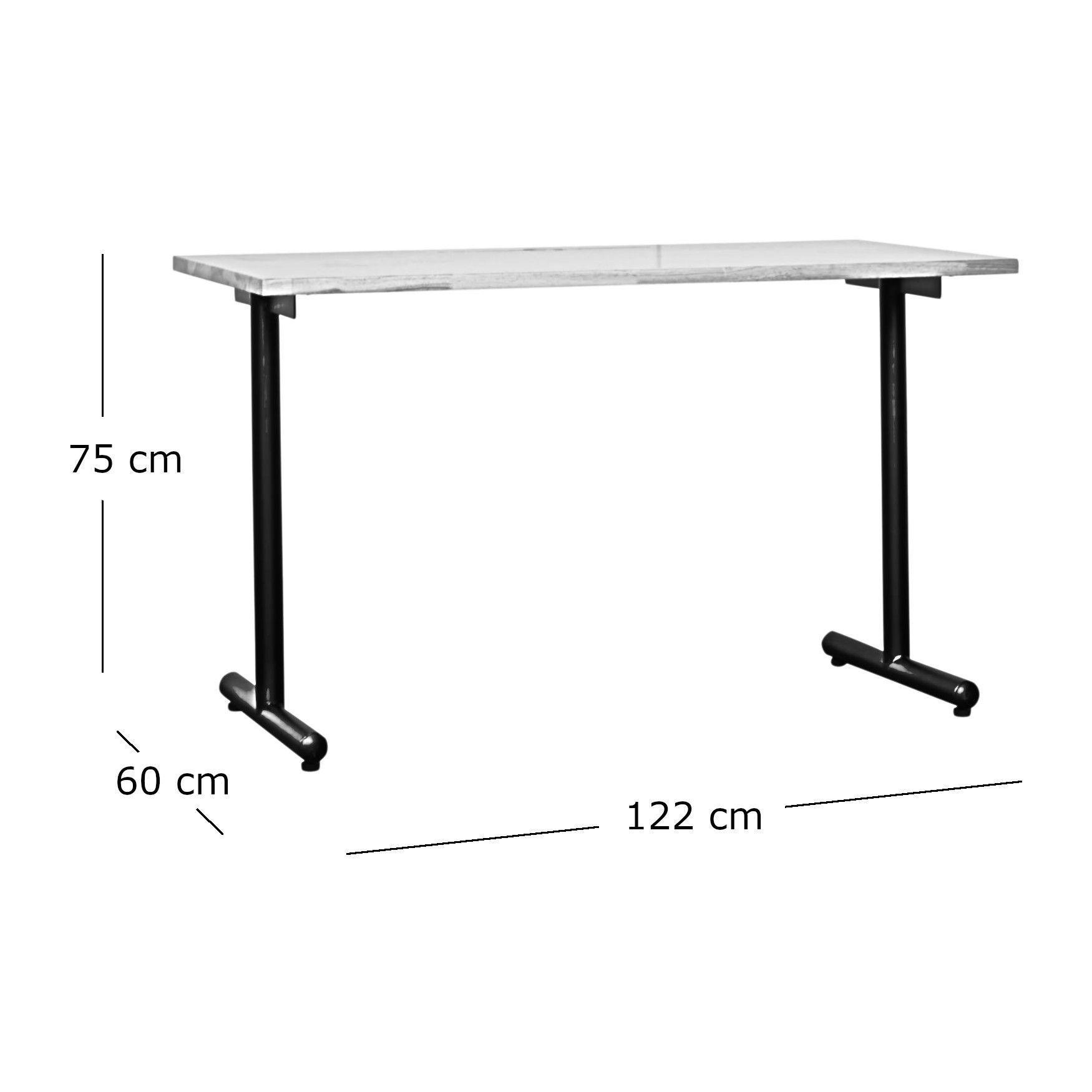 Escritorio Profesional Iron T-Shape Madera Sólido-5