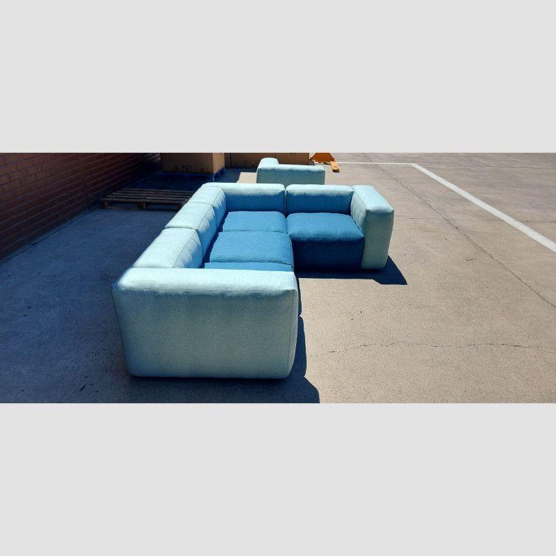HAY Sofa Mags Soft 4 Sectional en L mas Extra Verde Marino-2