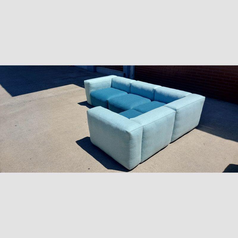 HAY Sofa Mags Soft 4 Sectional en L mas Extra Verde Marino-3
