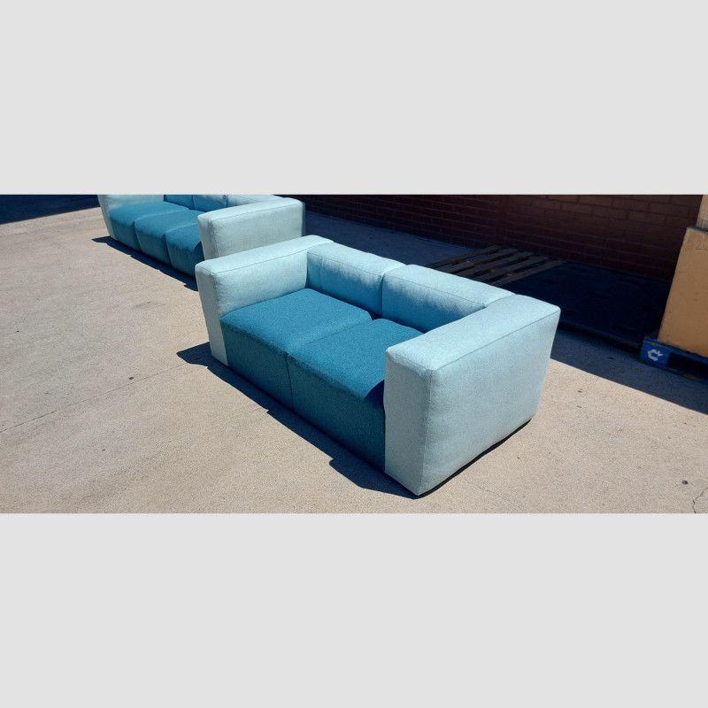 HAY Sofa Mags Soft 4 Sectional en L mas Extra Verde Marino-6