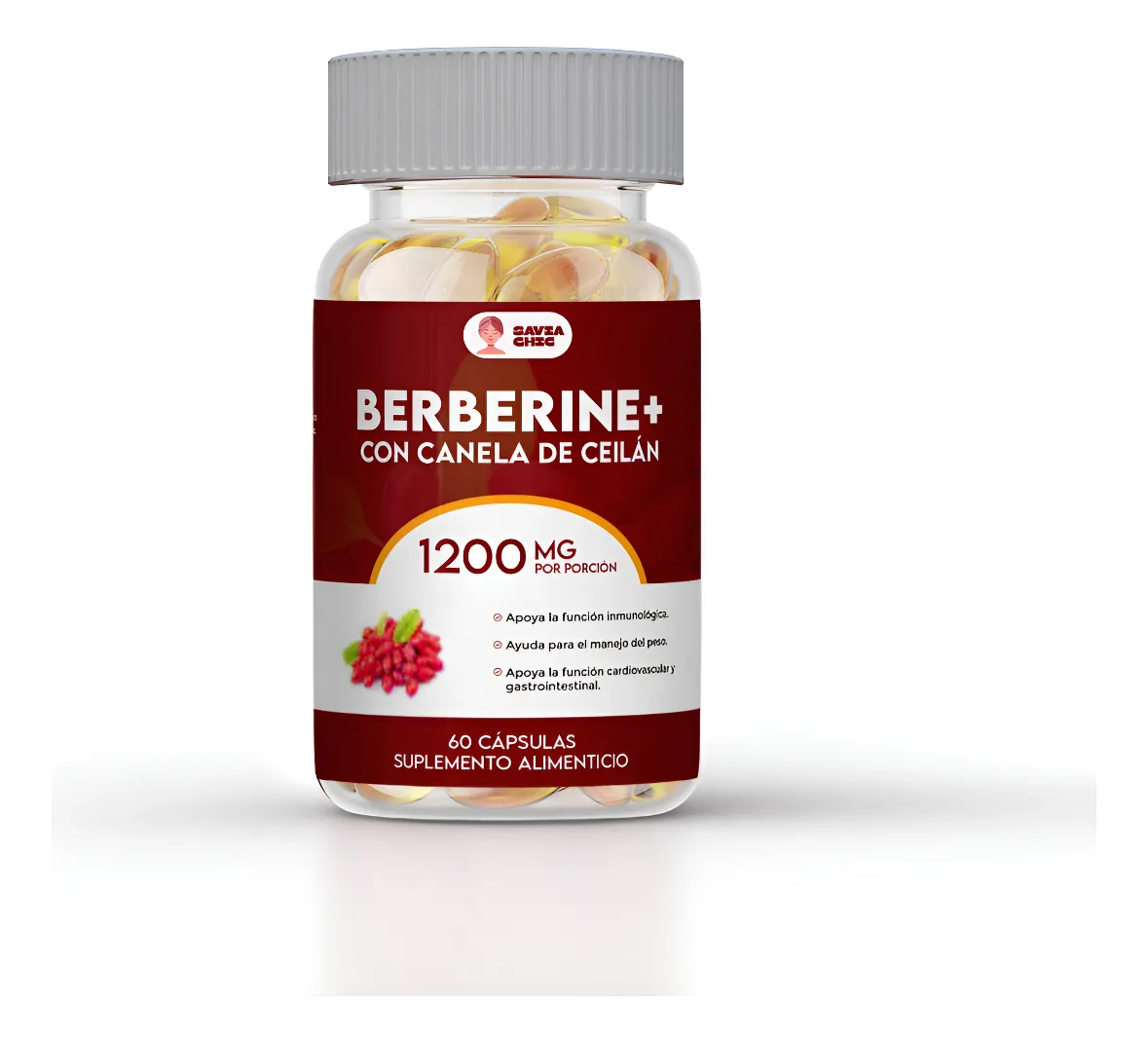 Berberina 1200mg Para Quemar Grasa Y Controlar Azucar Sin Sabor-0