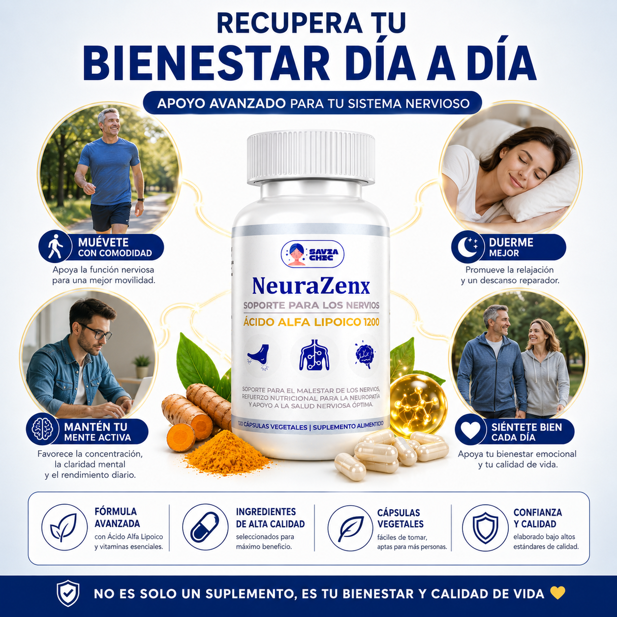 Neurazenx Soporte Nervioso cido Alfa Lipoico 1200 120 C ps-5