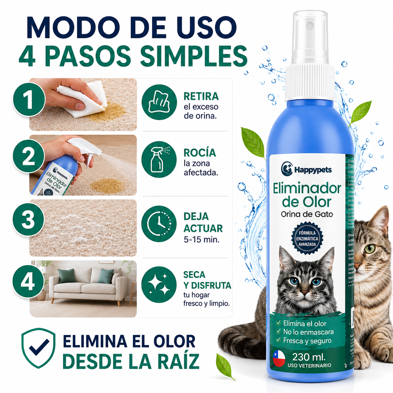 Eliminador De Olor Orina De Gato 230ml-2