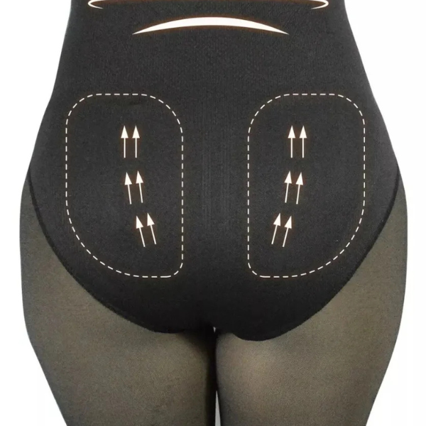Pack 2 Pantys Efecto Piel con Polar y Faja Reductora – Elegancia y Abrigo en una Sola Prenda-2