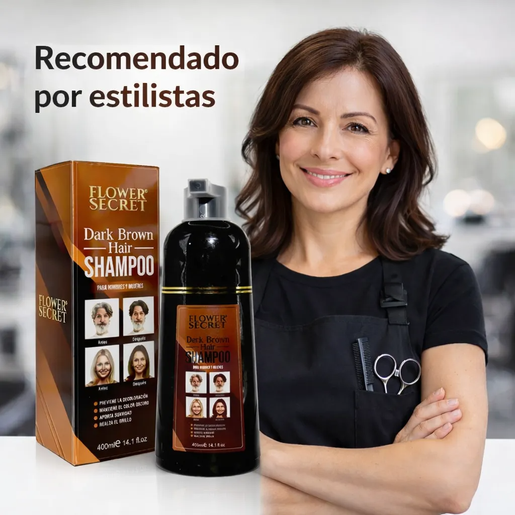 Shampoo Cubre Canas Castaño Natural Flower Secret 400ml-5