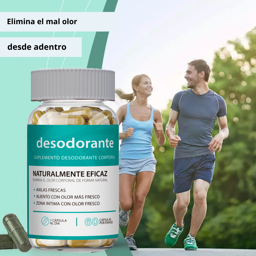 Desodorante Interno Natural de Clorofila  para los olores Corporales - 60 Capsulas-2