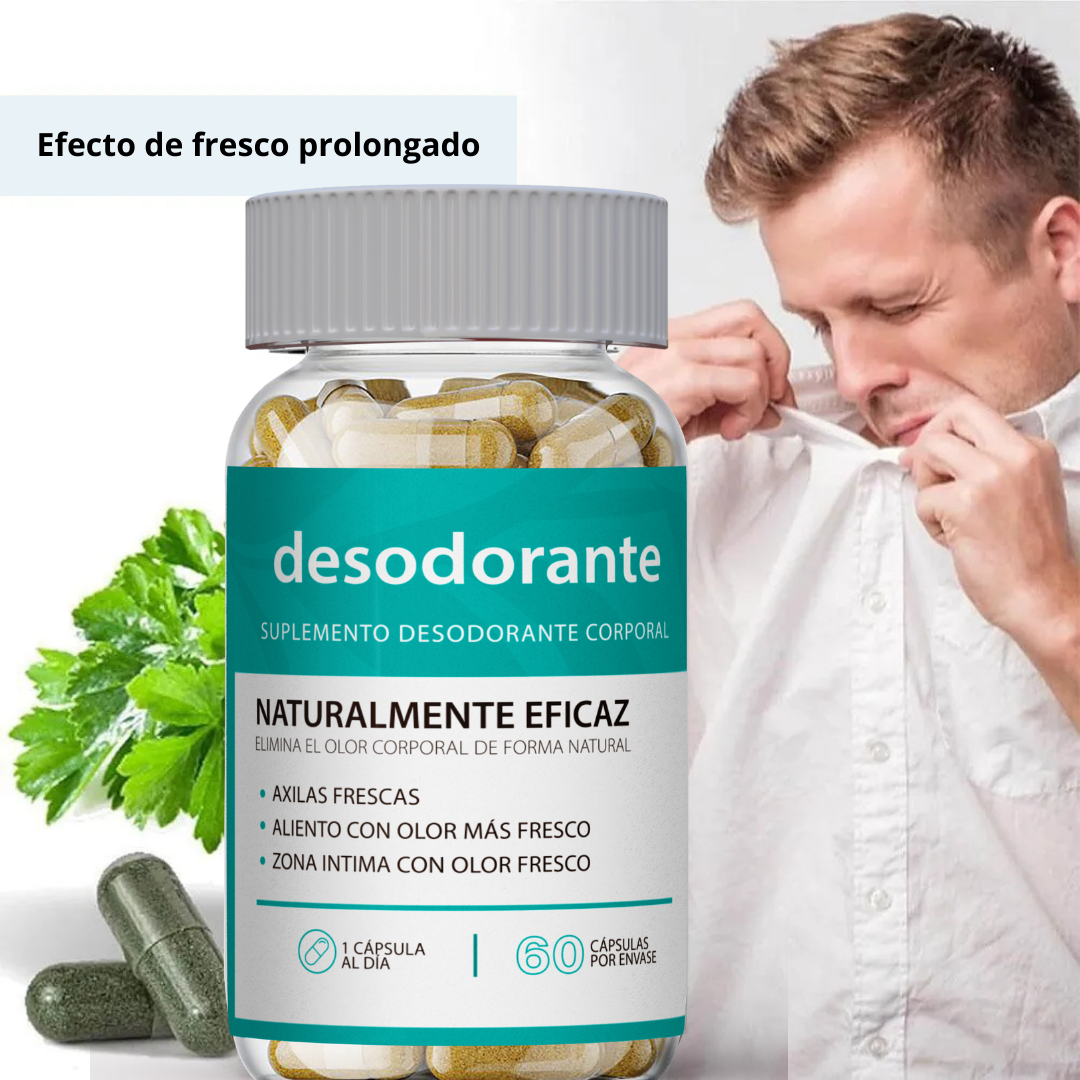 Desodorante Interno Natural de Clorofila  para los olores Corporales - 60 Capsulas-2