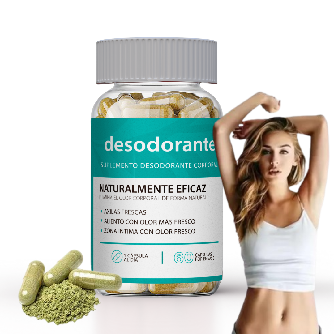 Desodorante Interno Natural de Clorofila  para los olores Corporales - 60 Capsulas-3