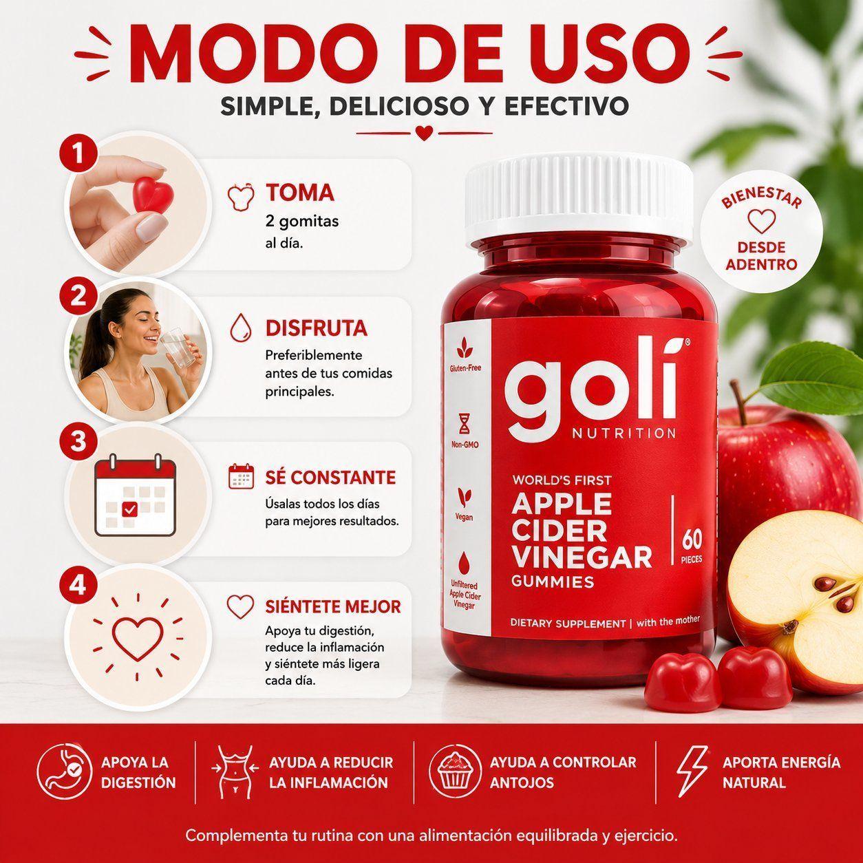 Gol Suplemento En Gomitas Vinagre De Manzana 60 Unidades-1