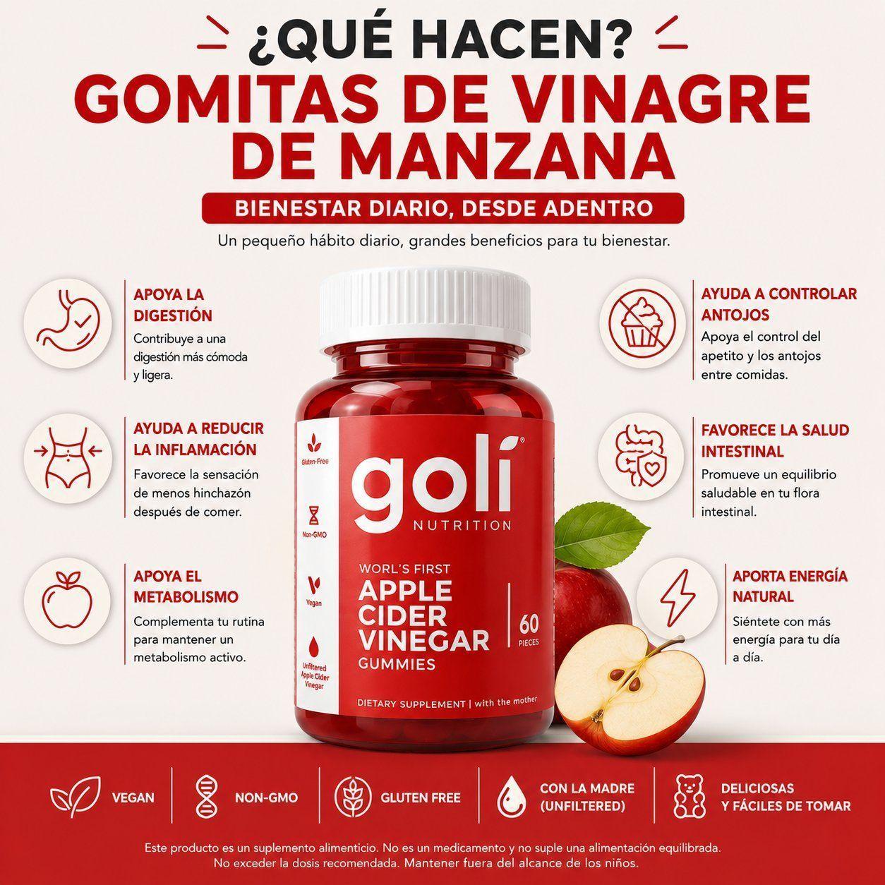 Gol Suplemento En Gomitas Vinagre De Manzana 60 Unidades-2