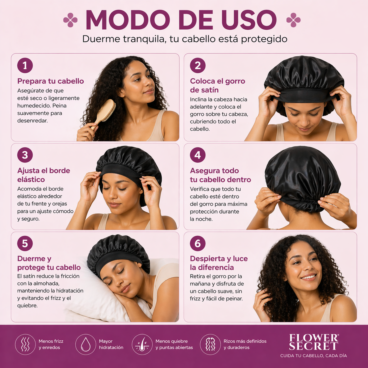 Gorro De Satin Para Dormir 32x32cm-2