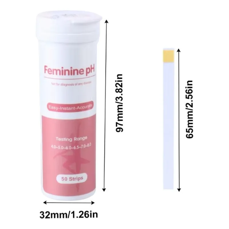 Tiras Reactivas Medidoras De Ph Femenino 50 Unidades Blanco-1