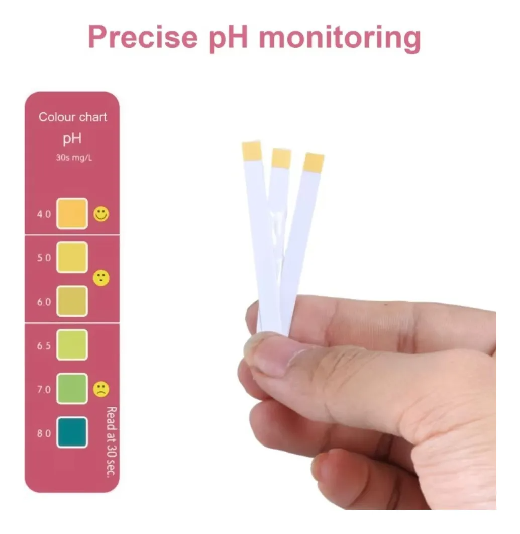 Tiras Reactivas Medidoras De Ph Femenino 50 Unidades Blanco-3