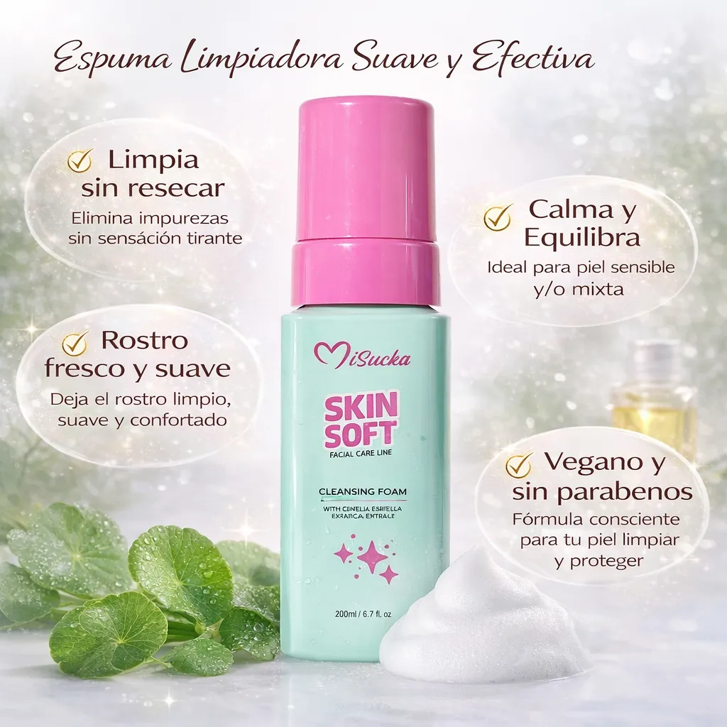 Espuma Desmaquillante Skin Soft Misucka 200 Ml Vegano-2
