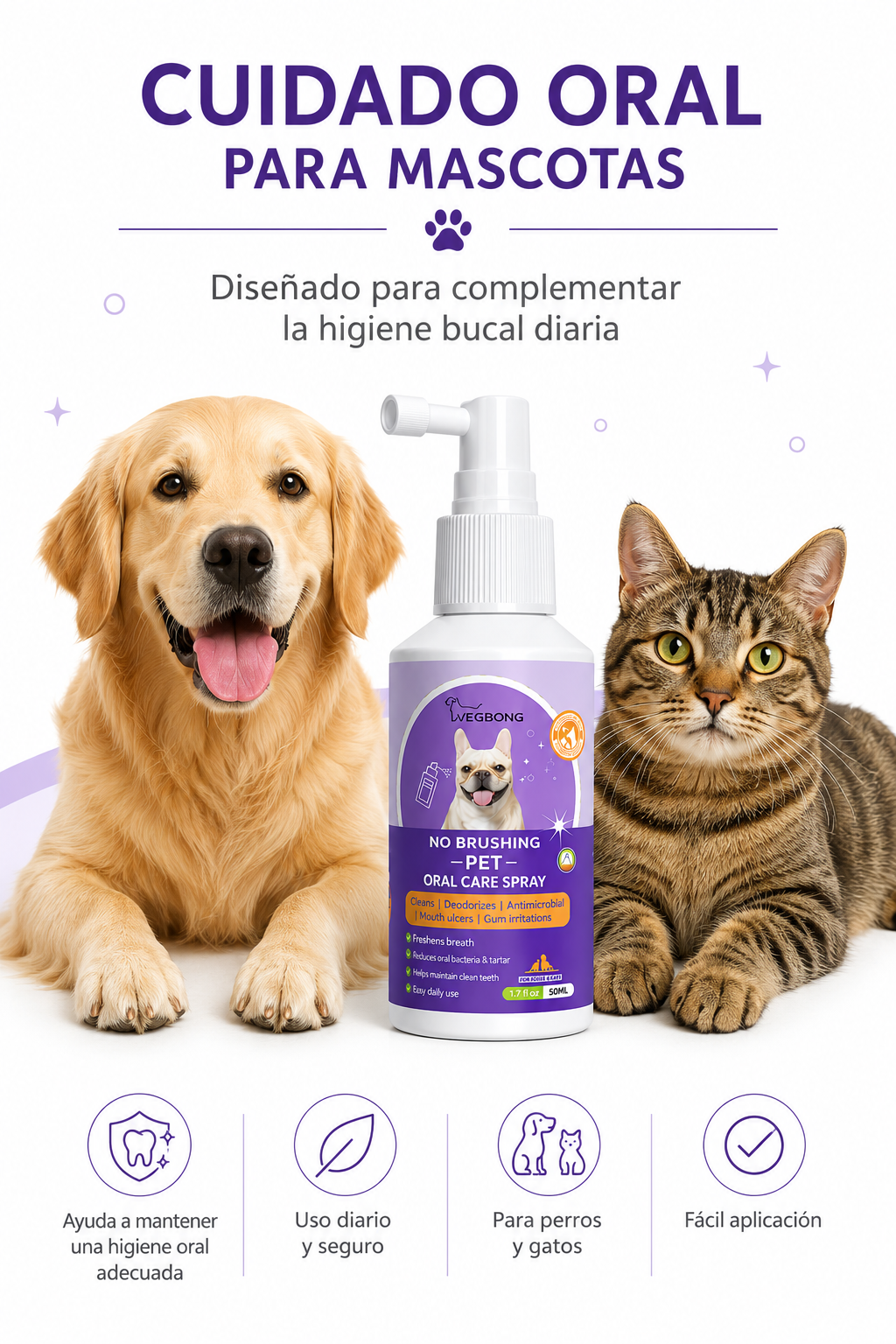 Spray Bucal Para Mascotas 50ml Elimina Sarro Mal Aliento-4