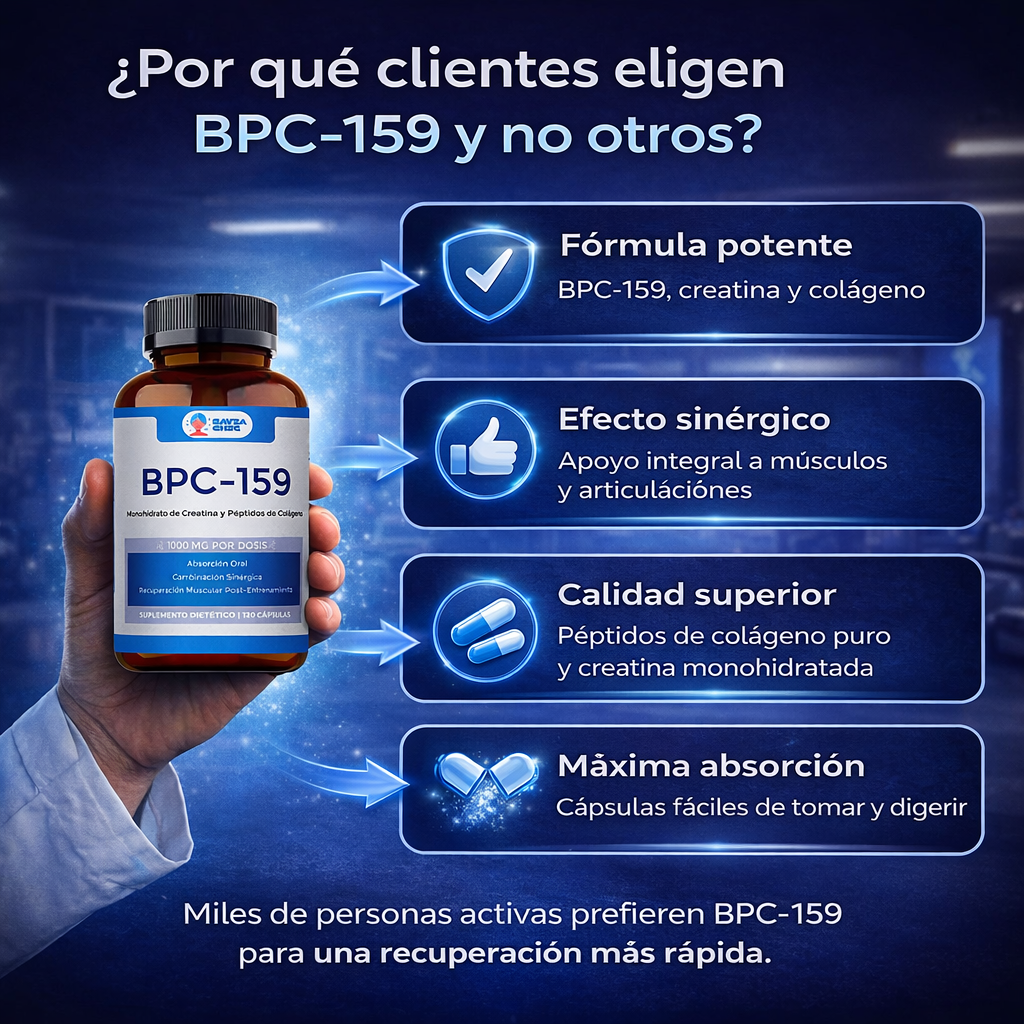 Suplemento Bpc-159 Con Creatina, Colágeno, Magnesio 120 Caps Sin Sabor-3