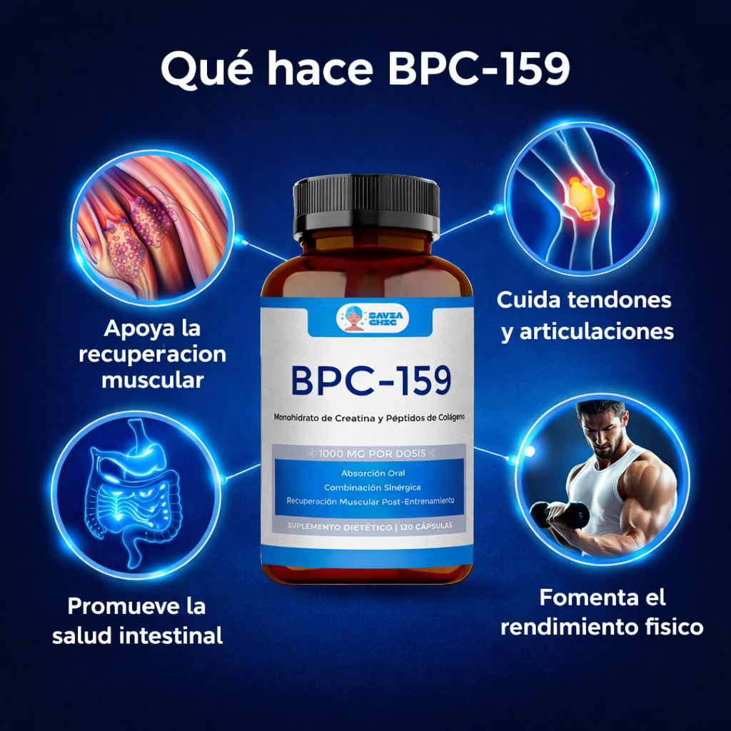 Suplemento Bpc-159 Con Creatina, Colágeno, Magnesio 120 Caps Sin Sabor-6