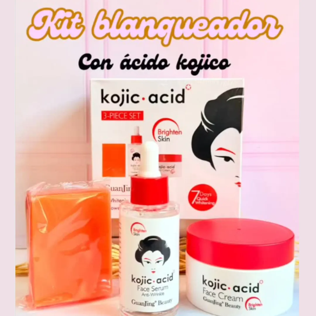 Kit De Cuidado Facial Aclarante Acido Kojico 3 Piezas-5