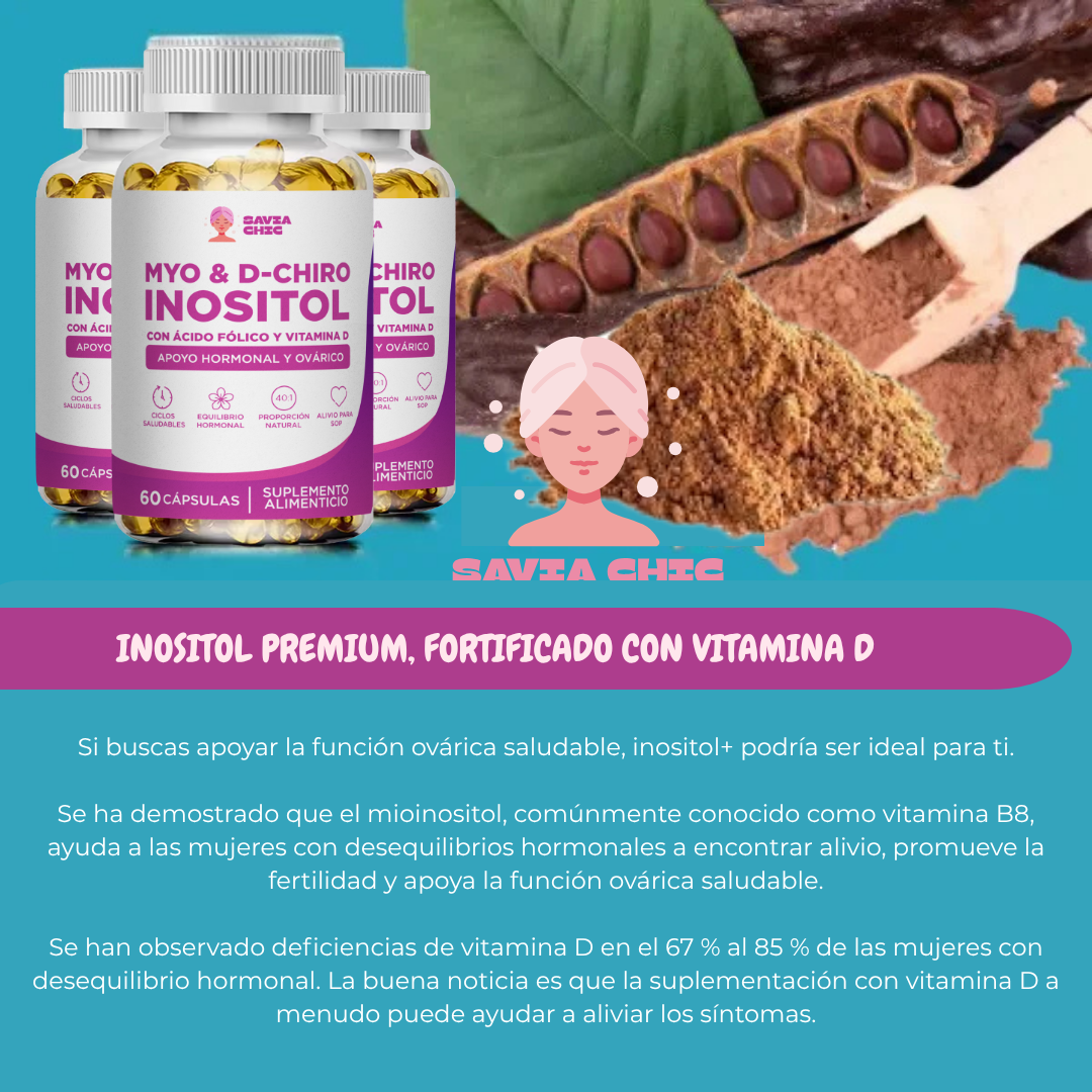 Myo Inositol D-chiro + Vitamina D 2000mg 60 Capsulas -2